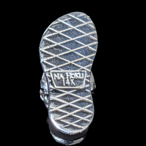 NA HOKU Diamonds 14k White Gold Flip Flop Sandal Pendant Estate Jewelry Gift