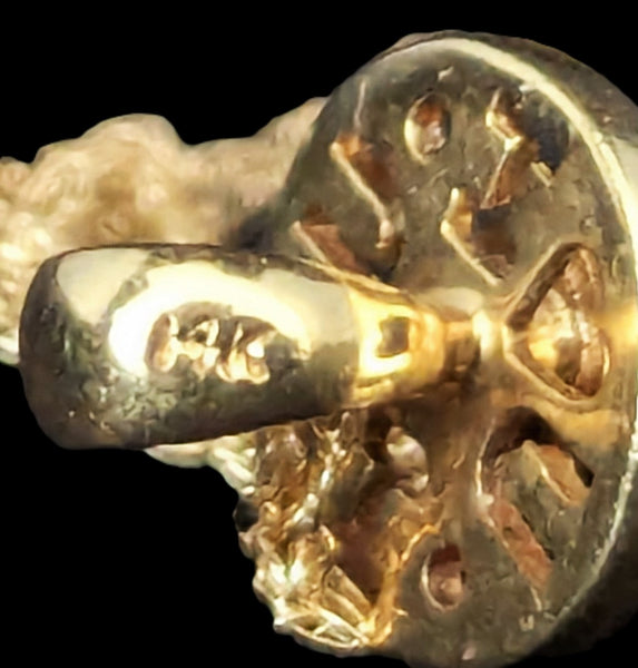 14k Gold Baby Pacifier I LOVE YOU Pendant Red Gem 10k Gold Chain Mom Gift Estate