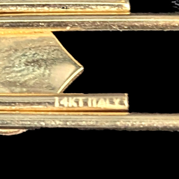 14k Gold FUNCTIONING PAPER CLIP Office Blue Heart Inlay or Wear as Pendant Novelty