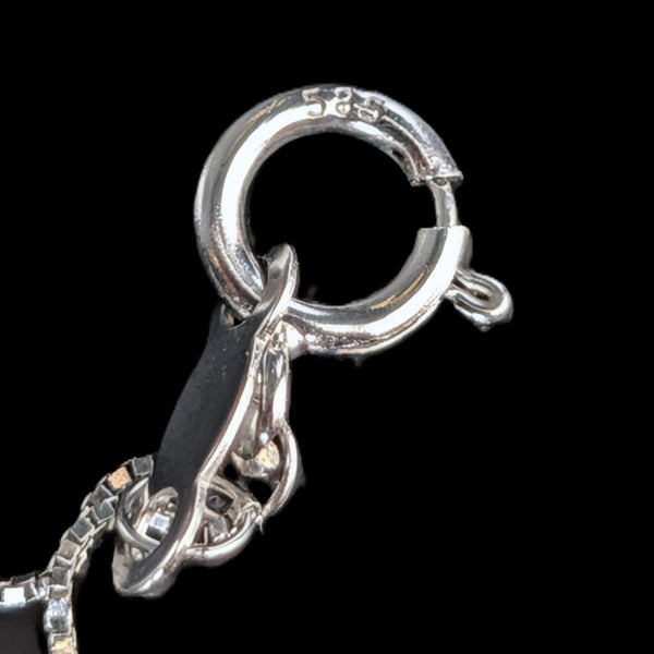 Estate 14k White Gold Box Chain 18 in Long clasp
