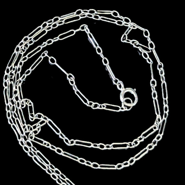 1930s Art Deco Diamond Onyx White Gold Floral Necklace Pendant Chain Antique