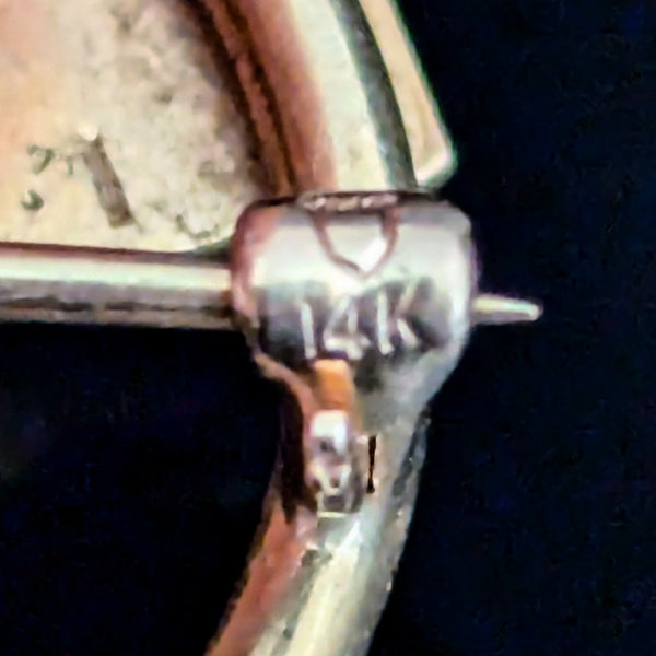 c.1935 ECKFELDT & ACKLEY 14K Yellow Gold Key Brooch Vintage Estate Late Art Deco