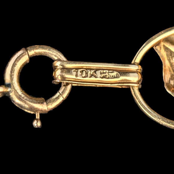 1940s Vintage Blue Gemstone 10k Yellow Gold Bracelet Leaf Floral Retro Era Estate