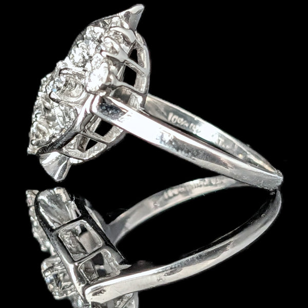 Langford - 1950s Diamonds Platinum Cocktail Ring Vintage