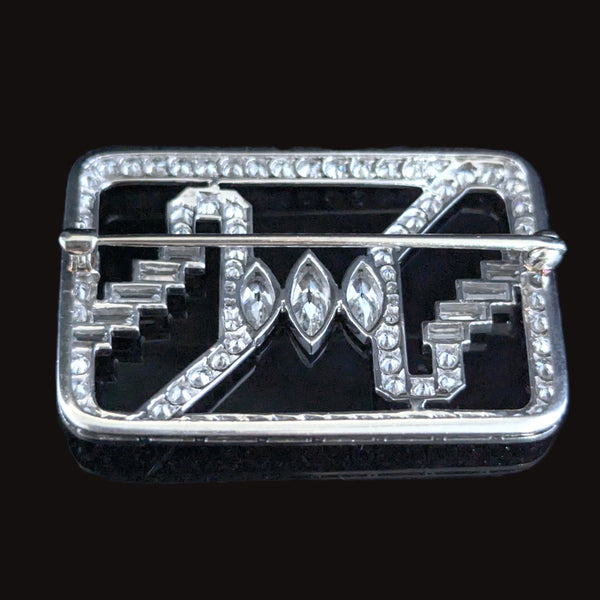 1950s Diamonds Platinum White Gold Brooch Pin Vintage Retro Mid Century Gift 