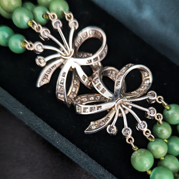 1950s 3.5ct Diamonds Turquoise Platinum Bracelet Retro Vintage Estate Impressive