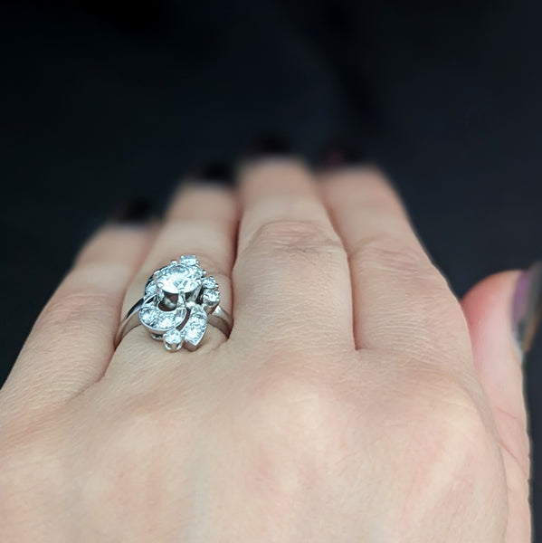 The Starbright - 1950s GIA Diamond 14k Gold Vintage Ring