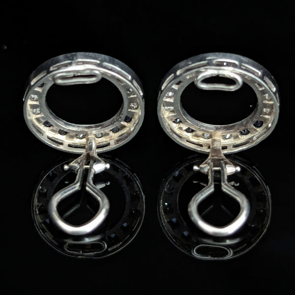 The Walhalla - 1950s Diamonds Sapphires 12k White Gold Clip On Earrings