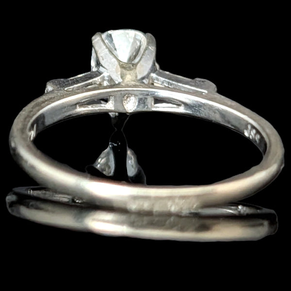 Cromer - 1950s Pear Cut Diamond Engagement Ring 14k White Gold