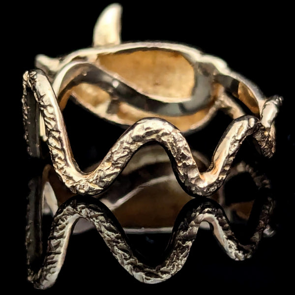 1960s Mouse Ring Rubies 14k Yellow Gold Vintage Retro Estate Cocktail Statement