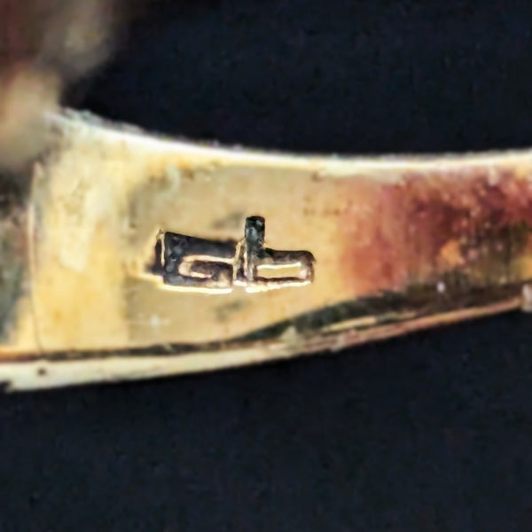 1970s Vines & Leaves Opal Diamonds 14k Yellow Gold Cocktail Ring Organic Vintage