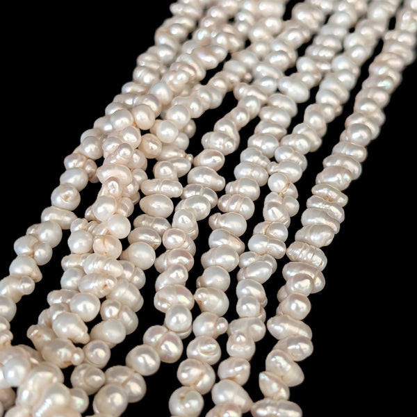 Vintage 43" 14k Yellow Gold Pearl Scarf Tassel Necklace Multi Strand Lariat