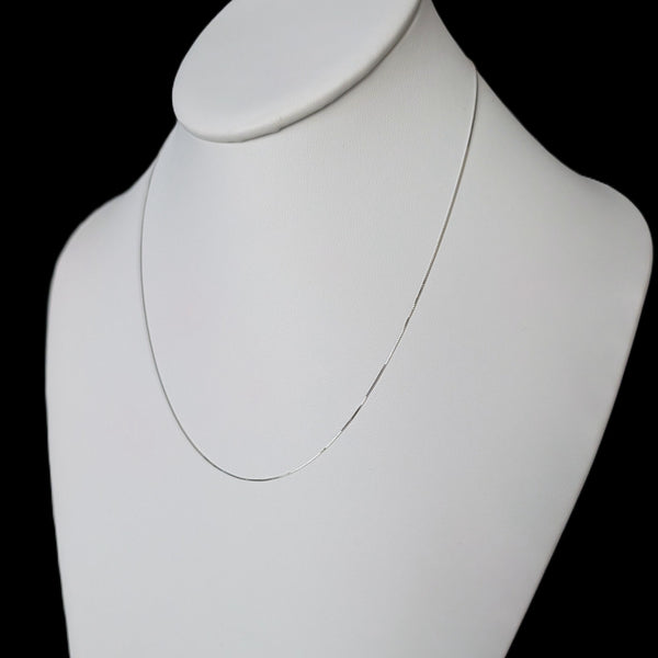 Estate 14k White Gold Box Chain 18 in Long