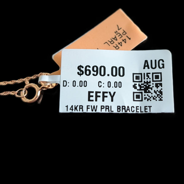 Monterey - EFFY NWT 14k Rose Gold Pink Pearl Station Bracelet