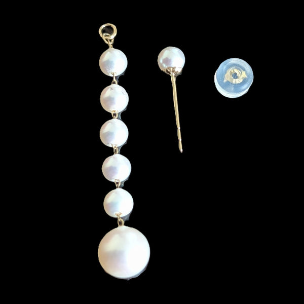EFFY Day To Night Earrings w/ Enhancers 14k Yellow Gold Pearls Drop 1.5"