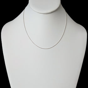 Estate 14k White Gold Round Snake Chain 16 in Long Lobster Clasp