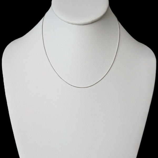 Estate 14k White Gold Round Snake Chain 16 in Long Lobster Clasp