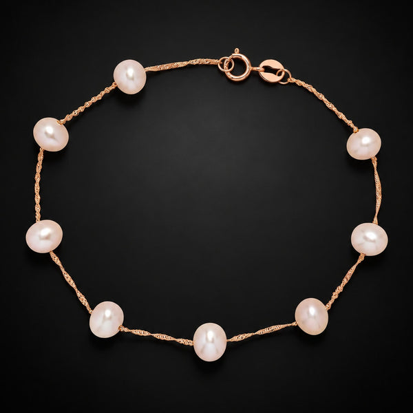 Monterey - EFFY NWT 14k Rose Gold Pink Pearl Station Bracelet