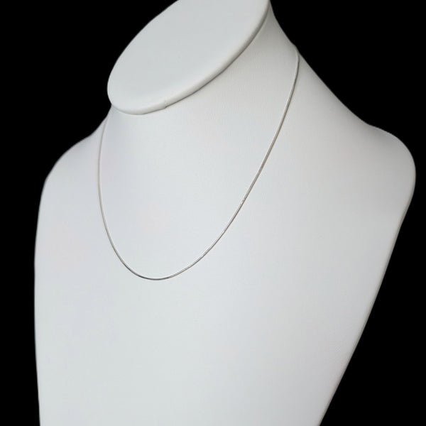 Estate 14k White Gold Round Snake Chain 16 in Long Lobster Clasp