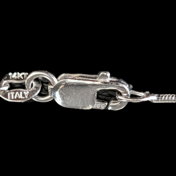 Estate 14k White Gold Round Snake Chain 16 in Long Lobster Clasp