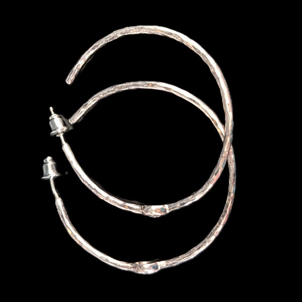 IPPOLITA Large Hoops Rose Cut Diamonds Sterling Silver Earrings Classico 1 3/4"