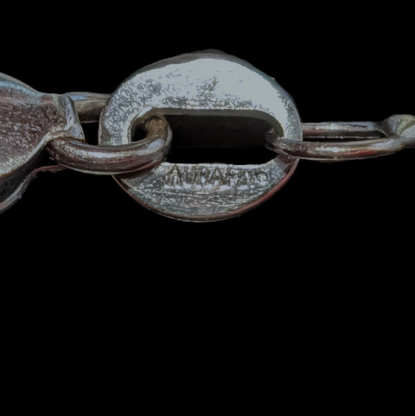 AURAFIN Estate 14K White Gold Wheat Chain Spiga 18" Long Lobster Claw Italy maker's mark