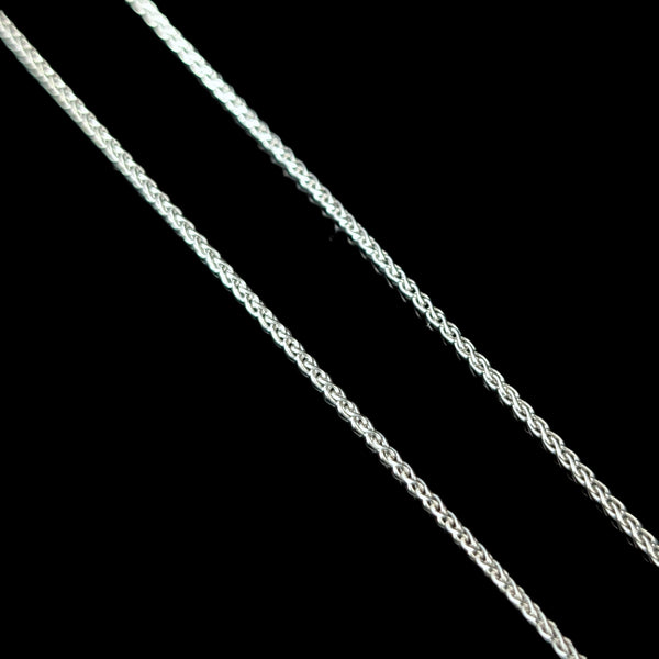 AURAFIN Estate 14K White Gold Wheat Chain Spiga 18" Long Lobster Claw Italy