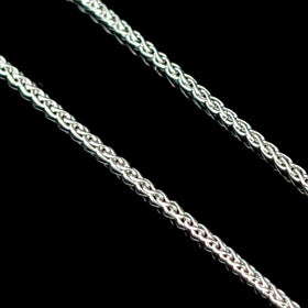 AURAFIN Estate 14K White Gold Wheat Chain Spiga 18" Long Lobster Claw Italy