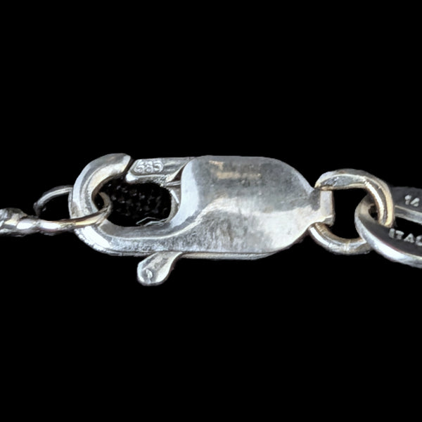 AURAFIN Estate 14K White Gold Wheat Chain Spiga 18" Long Lobster Claw Italy