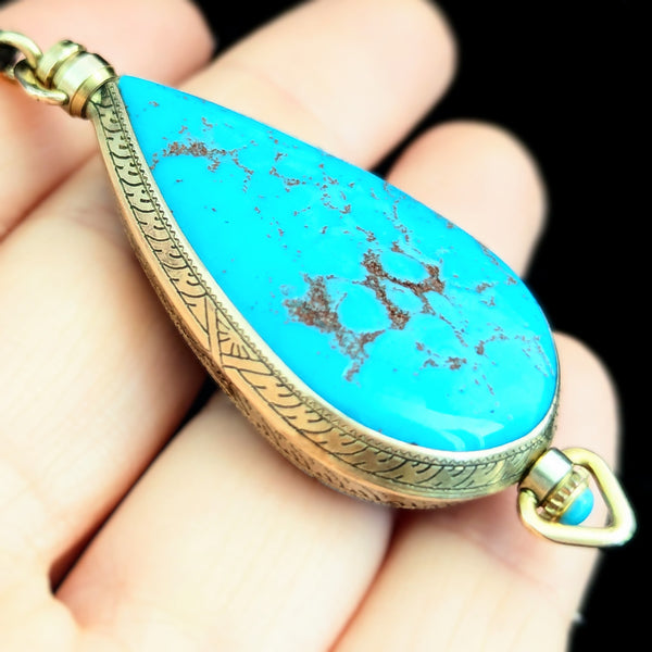 Riga - Antique Novalis Geneve Pendant Fob Watch 10k Gold Peking Glass Art Deco