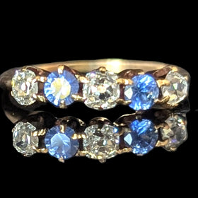 Morley - Old Mine Cut Diamonds Gemstones 14k Yellow Gold Band