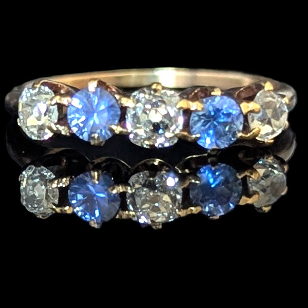 Morley - Old Mine Cut Diamonds Gemstones 14k Yellow Gold Band