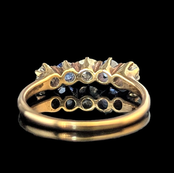 Morley - Old Mine Cut Diamonds Gemstones 14k Yellow Gold Band