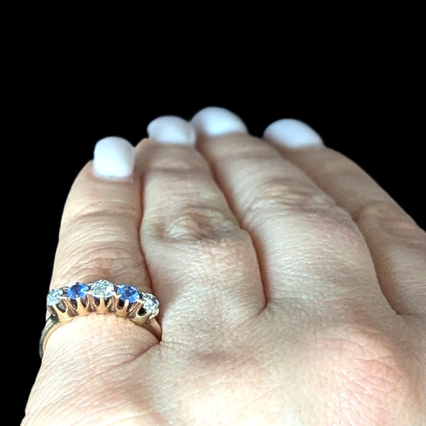 Morley - Old Mine Cut Diamonds Gemstones 14k Yellow Gold Band