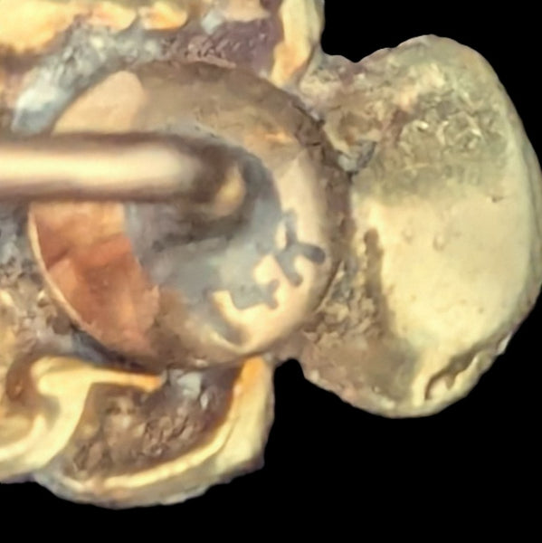 Antique Pansy Stick Pin Seed Pearl Enamel 14k Yellow Gold Art Nouveau Estate