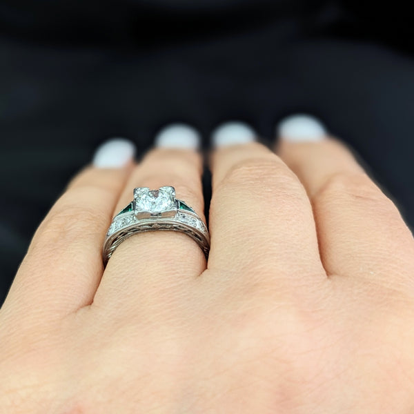 The Florence - Art Deco Era GIA Graded Diamond Platinum Ring c.1920-30s