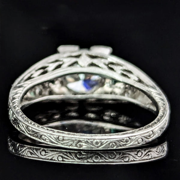 Art Deco GIA 1CT Natural Diamond Platinum Ring Engagement or Statement Vintage / Antique c.1920-30s 