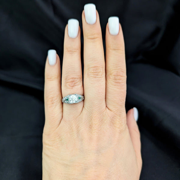 Art Deco GIA 1CT Natural Diamond Platinum Ring Engagement or Statement Vintage / Antique c.1920-30s Art Deco GIA 1CT Natural Diamond Platinum Ring Engagement or Statement Vintage / Antique c.1920-30s 