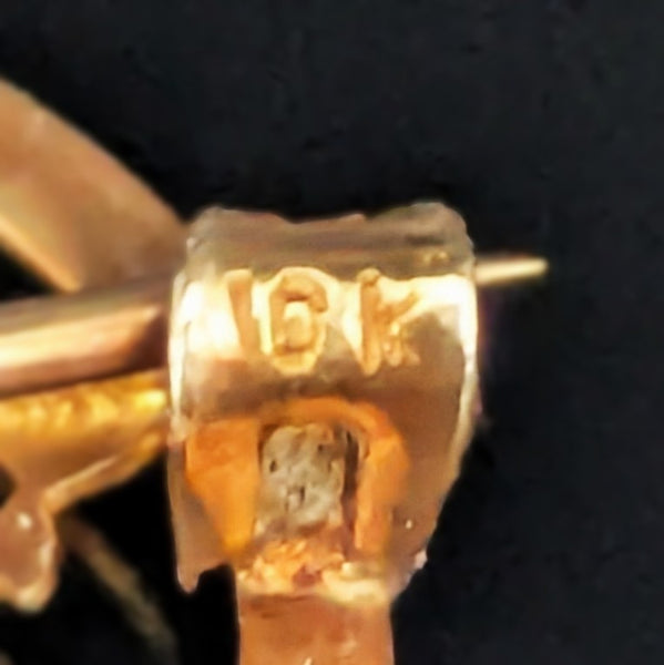 Art Nouveau Pearl 10k Yellow Gold Calla Lily Brooch Pin Antique Estate 1900s