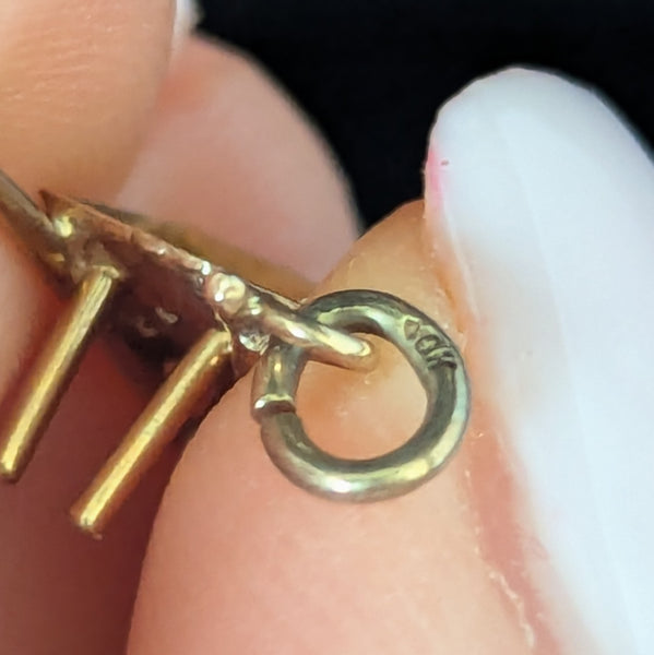 Articulated Vintage 10k Gold Wheelbarrow Spinning Wheel Charm Estate Retro Gift 