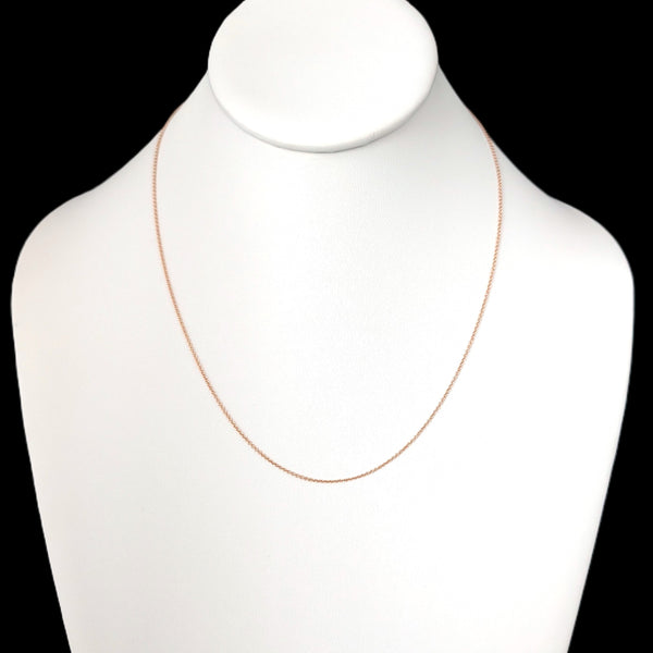 BH EFFY 14k Rose Gold Cable Link Chain Italy Vintage Estate Jewelry 18" 1.2g