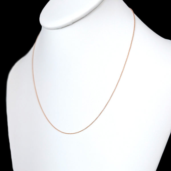 BH EFFY 14k Rose Gold Cable Link Chain Italy Vintage Estate Jewelry 18" 1.2g