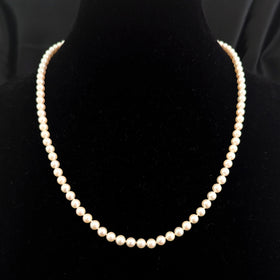 BLUE LAGOON By MIKIMOTO Pearl Necklace 14k Yellow Gold Clasp Vintage Akoya 23in