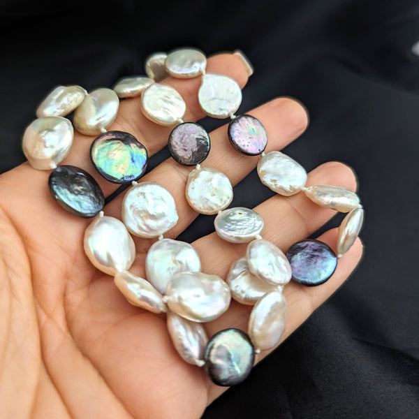 The Franklin - Estate Baroque Button Pearl 14k Yellow Gold Necklace