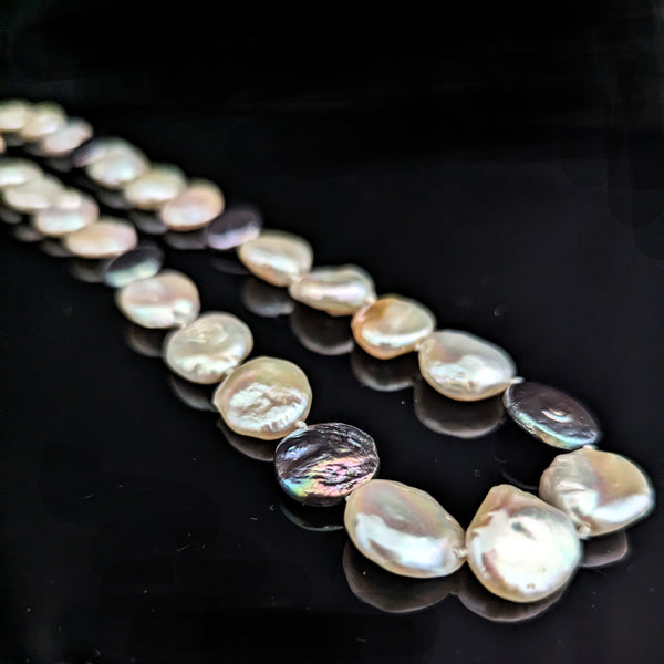 The Franklin - Estate Baroque Button Pearl 14k Yellow Gold Necklace