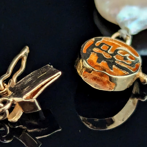 The Franklin - Estate Baroque Button Pearl 14k Yellow Gold Necklace