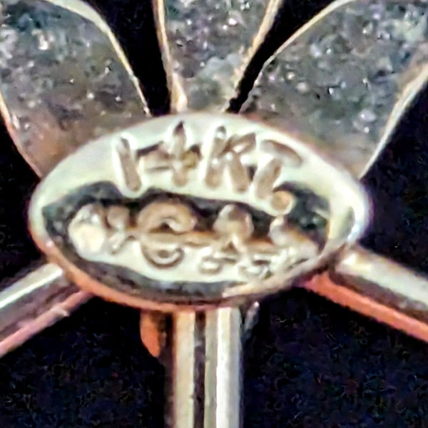 CARL ART INC Vintage Pearls & 14k Yellow Gold Bow And Arrow Brooch Pin Vintage