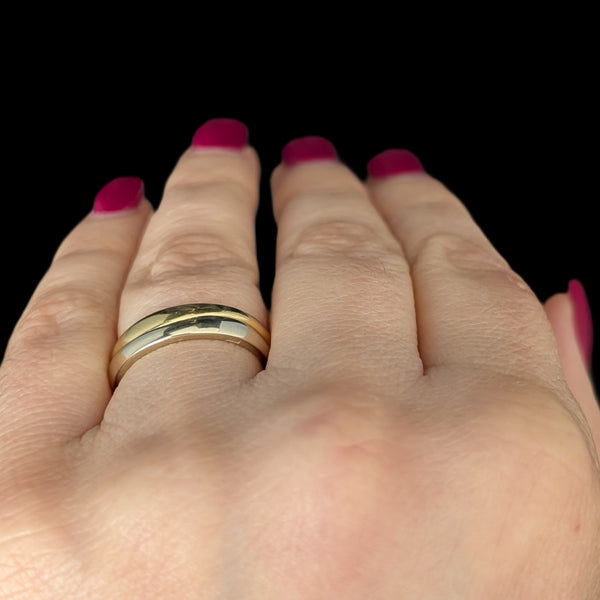 CARTIER Set Of LOVE ME 18k Yellow White Gold Waive Bands Stack Vintage Rings sz55  on hand