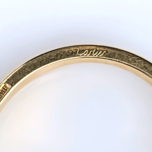 CARTIER Set Of LOVE ME 18k Yellow White Gold Waive Bands Stack Vintage Rings sz55  hallmarks maker marks