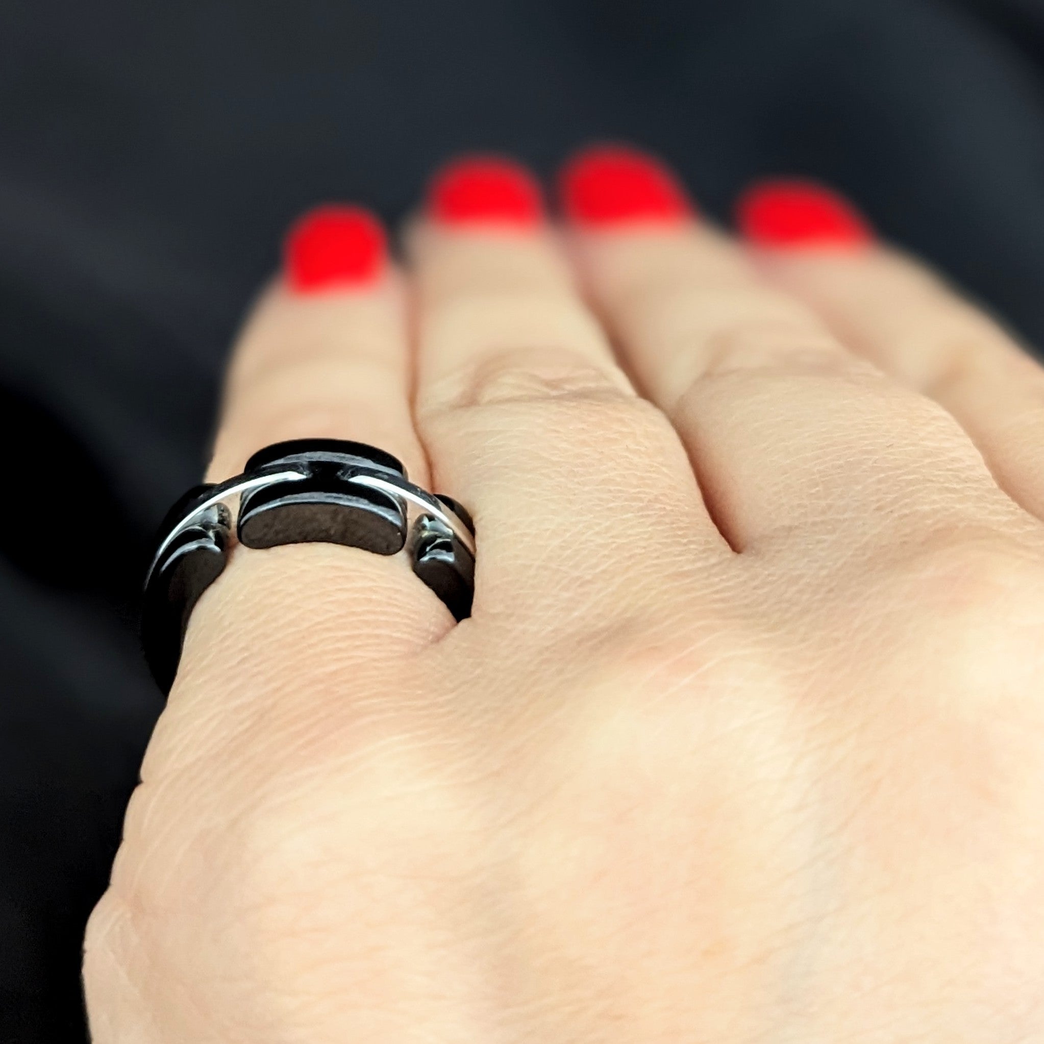 The Paris - CHANEL Ultra 18k White Gold Black Ceramic Ring - SOHOJEWELERS